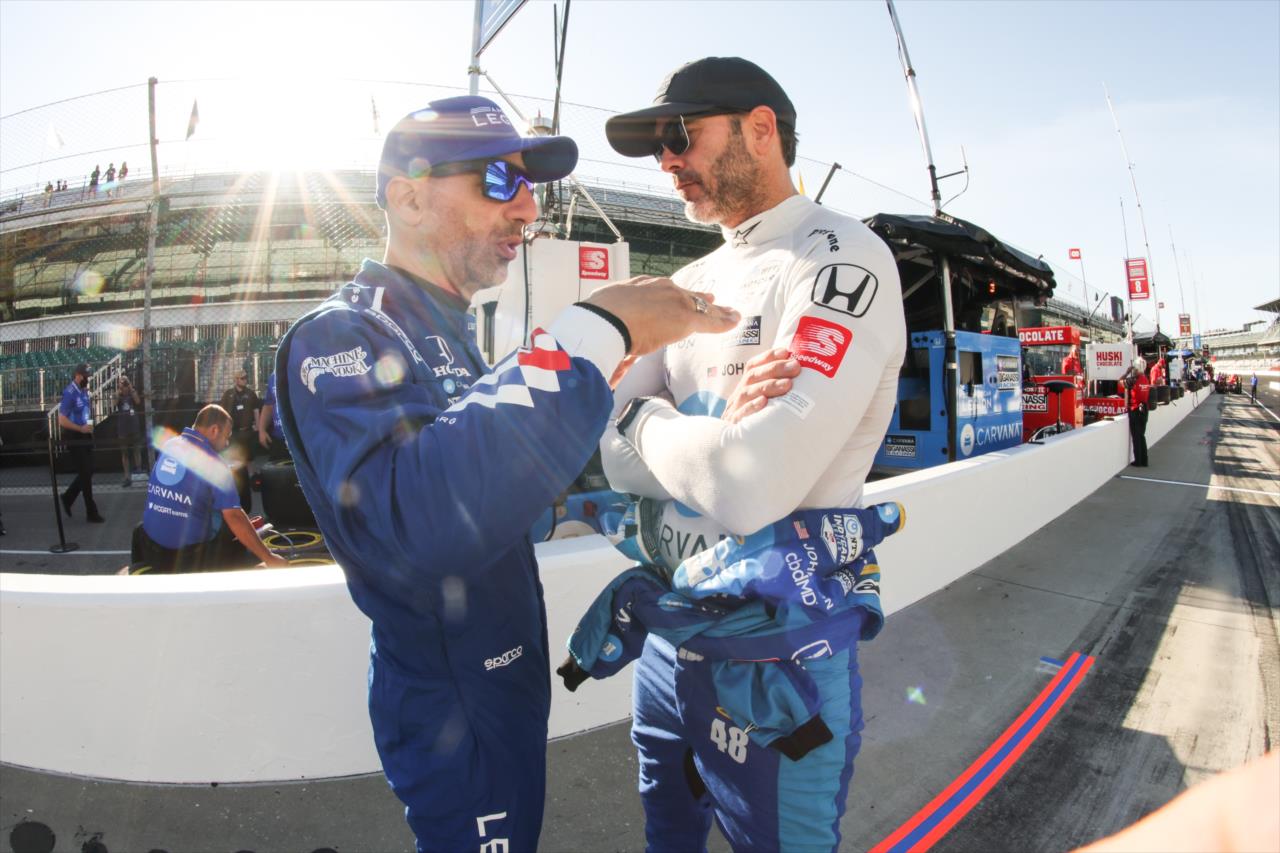 Tony Kanaan and Jimmie Johnson - Indianapolis 500 Practice - By: Chris Owens -- Photo by: Chris Owens